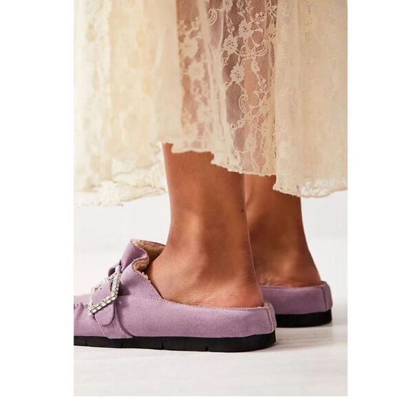 New New Free People Shearling After Riding Mules Size 9 - Picture 4 of 11